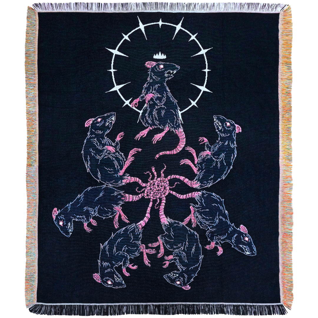Rat King Dark Folklore Woven Blanket | Gothic Art Blanket | Royal