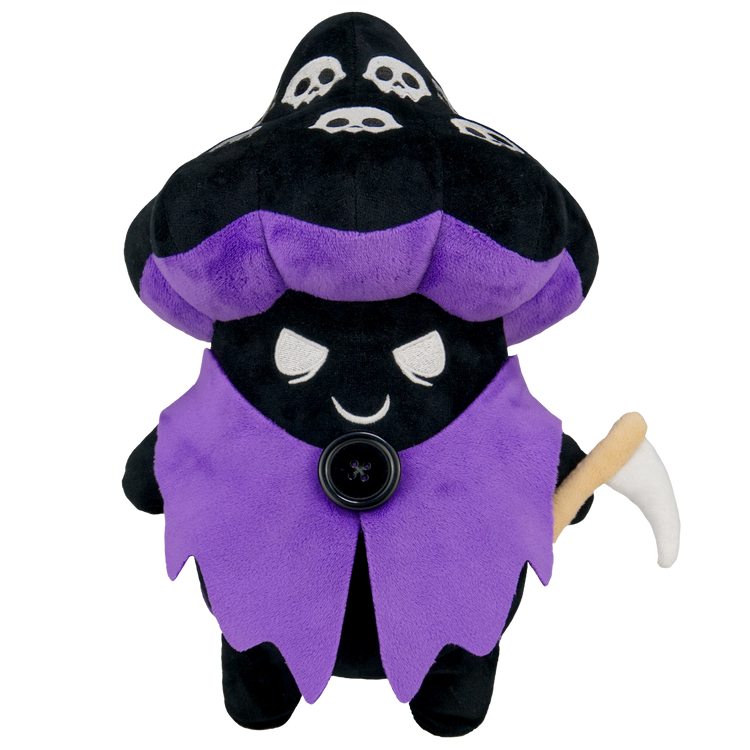 Soot Dark Mushroom Plush | Gothic and Witchy Toy | Grim Reaper and