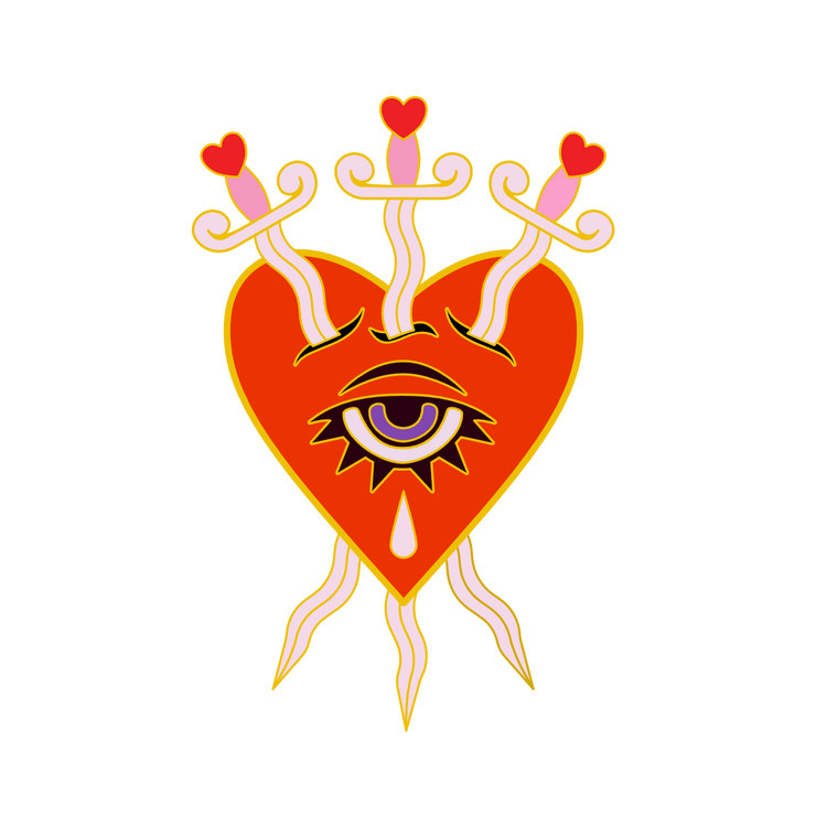 Three of Swords Enamel Pin