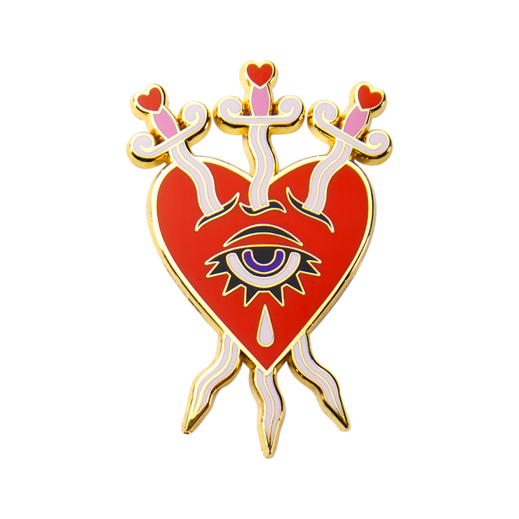 Three of Swords Enamel Pin